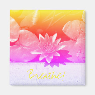 Stilized Breathe Vatten Lily Flower Plants Magnet