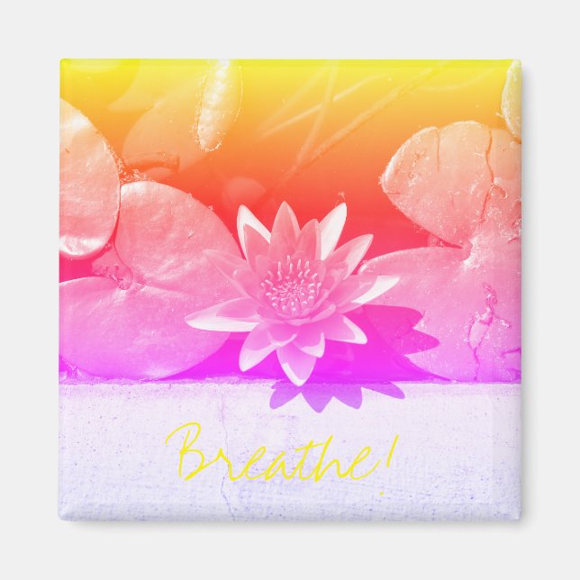 Stilized Breathe Vatten Lily Flower Plants Magnet (Framsidan)
