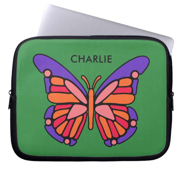 Stilized Butterfly custom name laptop sleeve (Framsidan)