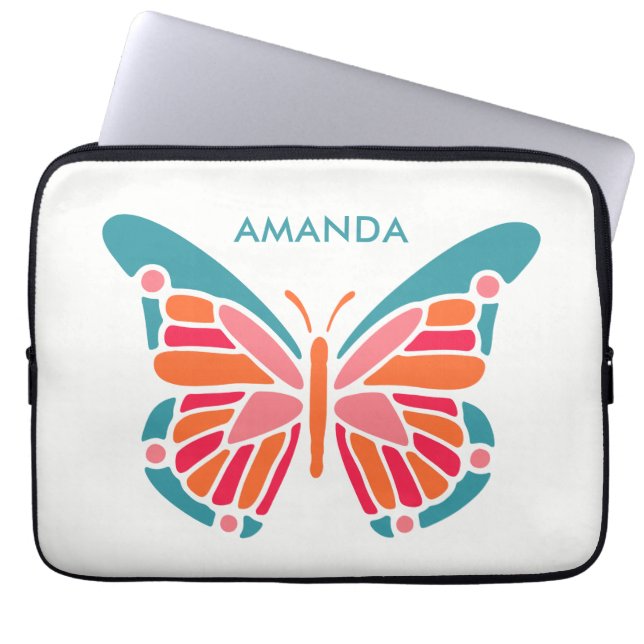 Stilized Butterfly custom name laptop sleeve (Framsidan)