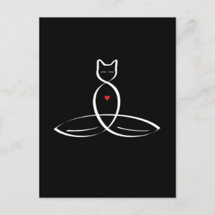 Stilized Cat Meditator Vykort