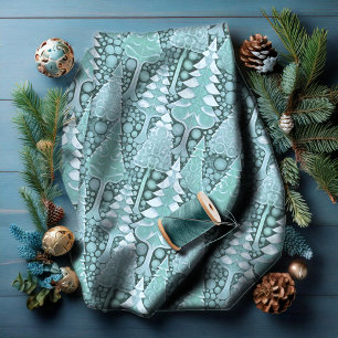 Stilized Coastal Julgranar Mönster#6 ID1009 Tyg