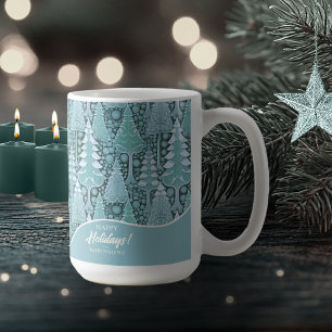 Stilized Coastal Julgranar Mönster#6b ID1009 Kaffemugg