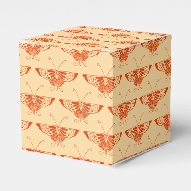 Stilized Deco-butterfly - mandarin-orangen Presentaskar (Framsidan Sidan)