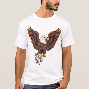 Stilized Eagle Landing - Graphic Illustration T Shirt