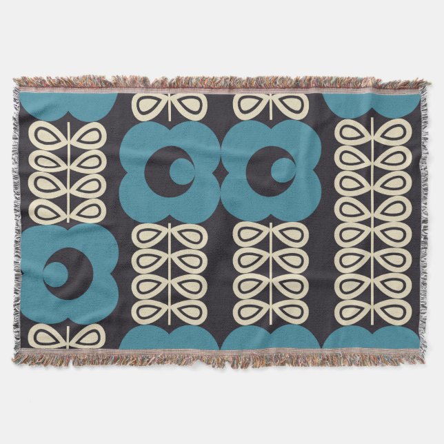 Stilized Flowers: Modern Vintage Geometric. Filt (Framsidan)