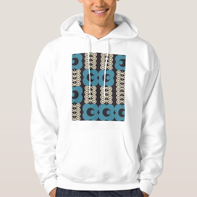 Stilized Flowers: Modern Vintage Geometric. Hoodie (Framsida)