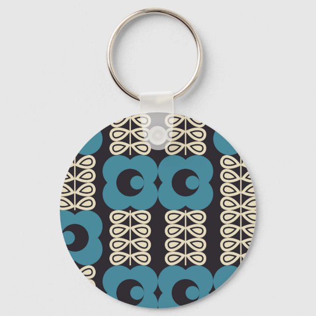 Stilized Flowers: Modern Vintage Geometric. Nyckelring (Framsida)