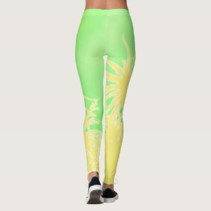 Stilized Handflatan Träd Abstrakt Art Pastel Tropi Leggings