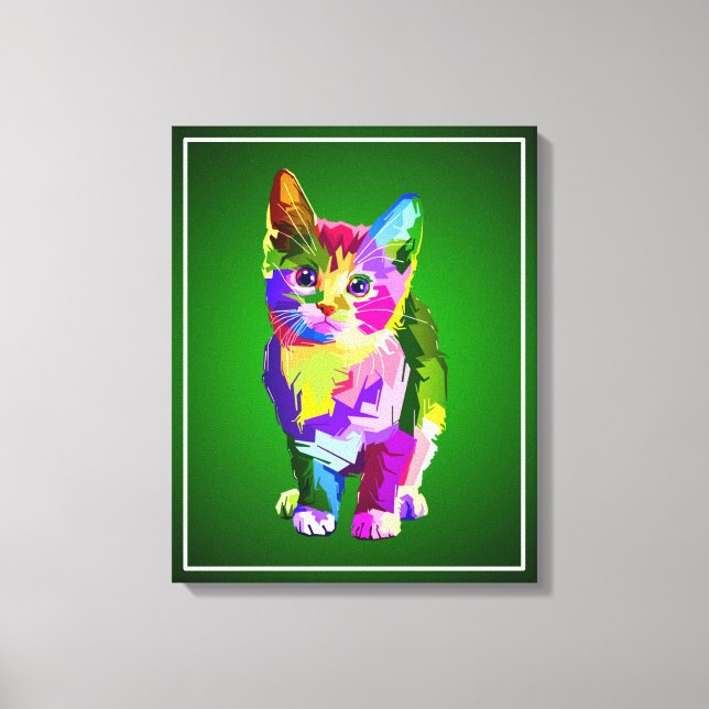 Stilized Kitten Prismatic Design-32345 Canvastryck (Framsida)