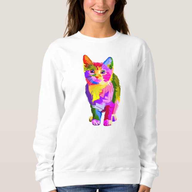 Stilized Kitten Prismatic Design-32345 T Shirt (Framsida)