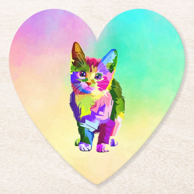 Stilized Kitten Prismatic Design-32345 Underlägg Papper (Framsida)