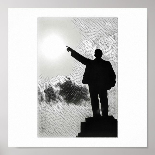 Stilized Lenin Pointing the Way Poster (Framsidan)