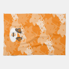 Stilized Monarch Butterfly Pair Namn Orange Kökshandduk