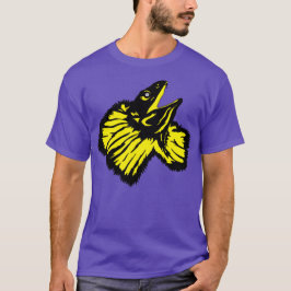 Stilized Neon Gult Frilled-nacke Lizard T Shirt