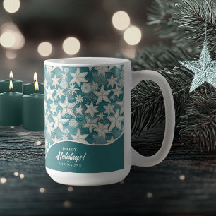 Stilized Starfish & Sand Dollars Mönster#25 ID1009 Kaffemugg