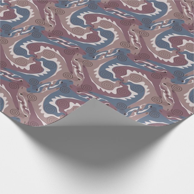 Stilized Swirling Hares Tesselation 7 Wrapping P Presentpapper (Hörn)