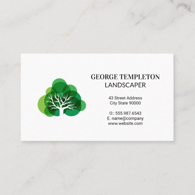 Stilized Träd Logotyp Visitkort (Framsida)