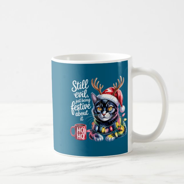 Still Evil Just Being Festive About It Cat  Kaffemugg (Höger)