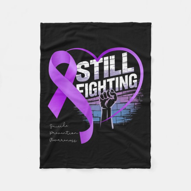 Still Fighting Suicide Prevention Awareness Purple Fleecefilt (Framsidan)