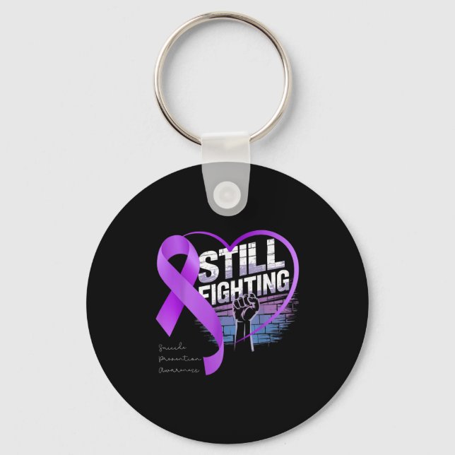 Still Fighting Suicide Prevention Awareness Purple Nyckelring (Framsida)
