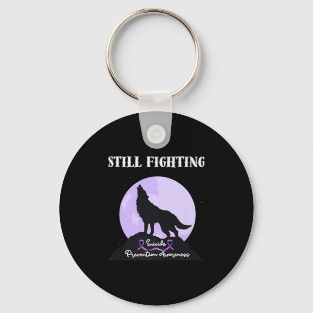 Still Fighting Suicide Prevention Awareness Wolf P Nyckelring (Framsida)