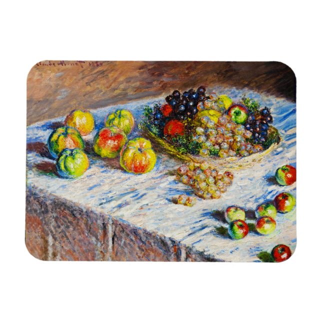 still Life - Apples and Grapes Claude Monet Magnet (Horisontell)