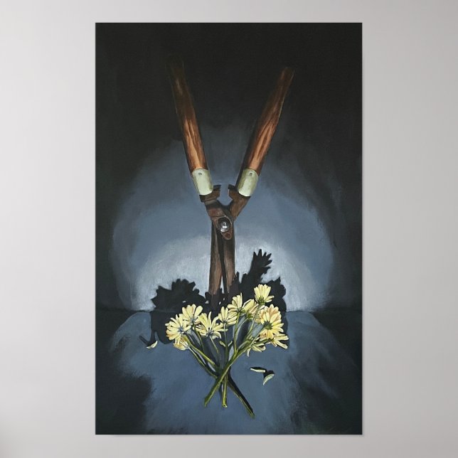 Still Life. Garden clippers and daisies poster (Framsidan)