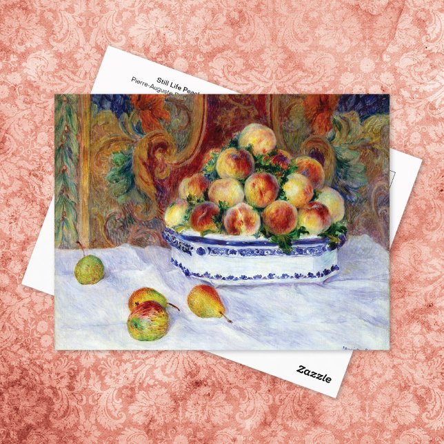 still Life Peacher-Auguste Renoir Vykort (Skapare uppladdad)