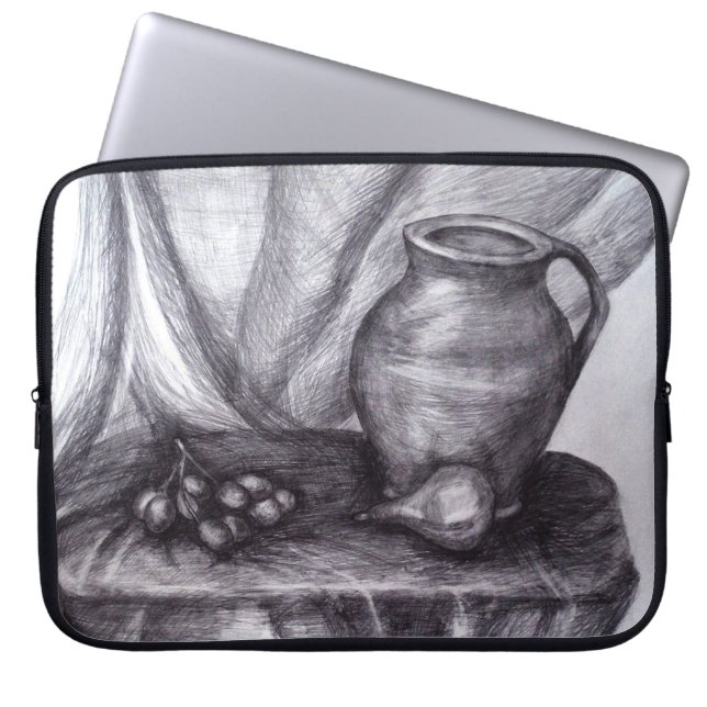 still Life Pencil Teckning Neoprene Laptop sleeve (Framsidan)