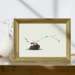 still Life Seashell och Ivory Collage Poster