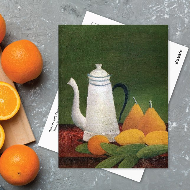 still Life Tekanna Fruit Henri Rousseau Vykort (Skapare uppladdad)