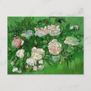 still Life - Vas med Rosa ros Vincent van Gogh Vykort