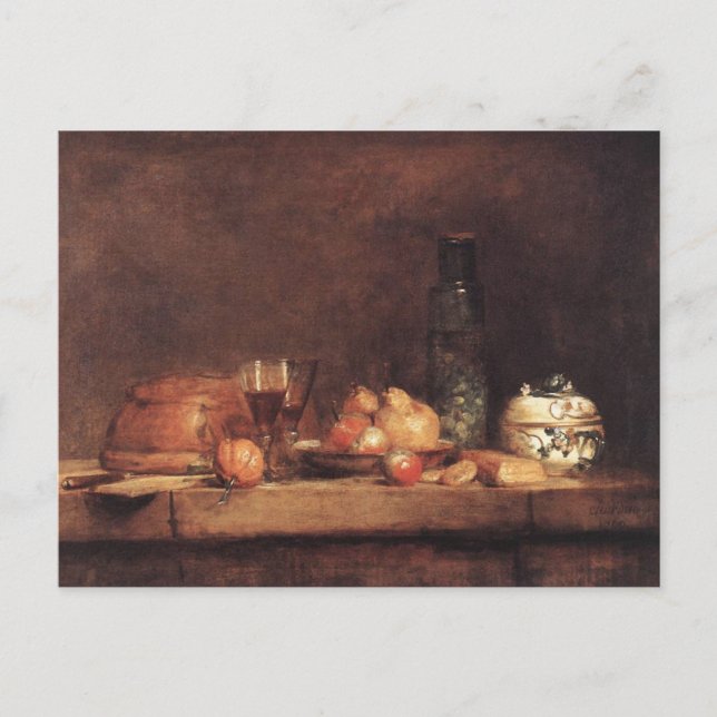 Still Life with Jar of Olives by Jean Chardin Post Vykort (Framsida)