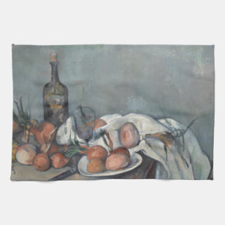Still Life with Onions, OIl Painting, Paul Cezanne Kökshandduk