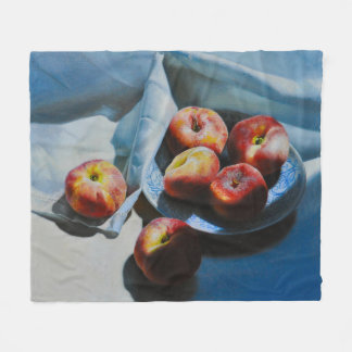 Still Life with Peaches and White Cloth Fleecefilt