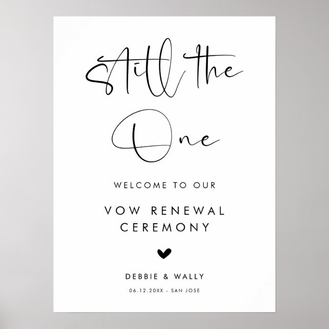 Still the One Wedding Vow Renewal Welcome Poster (Framsidan)