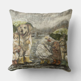 Still Together Whimsical Farmhouse Animals Rainy Kudde