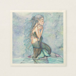 Still Waters Mother and Baby Mermaids Pappersserve Pappersservett