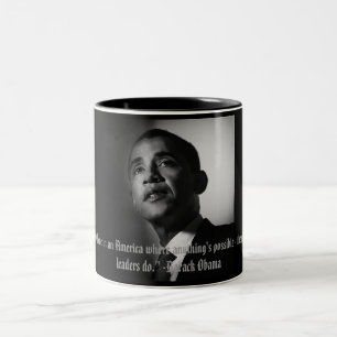 Stilla Barack Obama "amerikaner… tror i… Två-Tonad Mugg