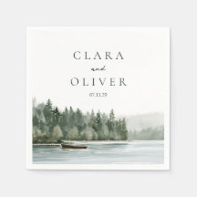 Stilla bröllopsfest vid sjön i Pacific Northwest