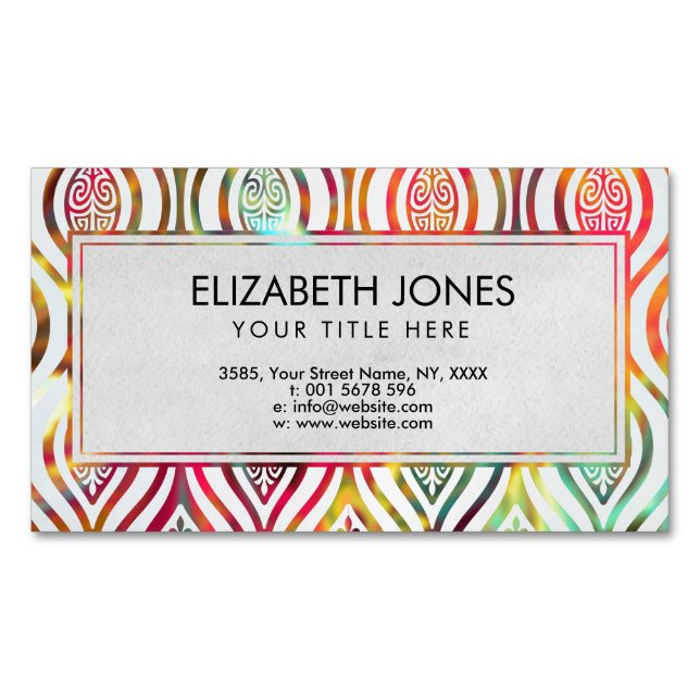 Stilla Golorful det orientaliska vattenfärgmönster Visitkortmagnet (Framsida)