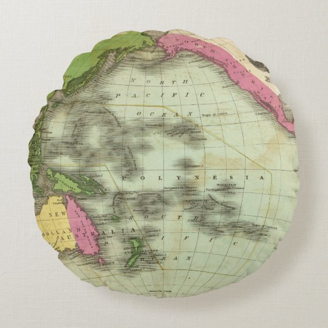 Stilla hav 6 rund kudde (Framsidan)