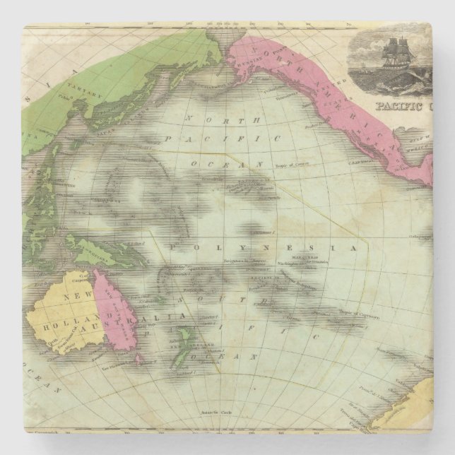 Stilla hav 6 underlägg sten (Framsidan)