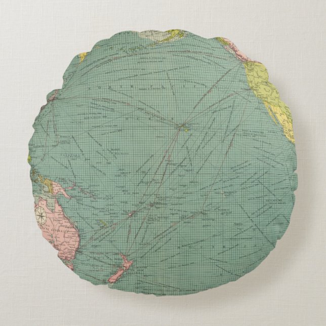 Stilla hav 9 rund kudde (Framsidan)