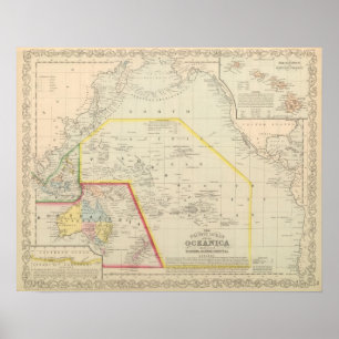 Stilla hav inklusive Oceania Poster