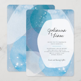 Stilla havet Blå Bröllopsinbjudan Inbjudningar