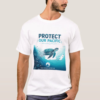 Stilla havet Sköldpadds Ocean Medvetenhet Konst T Shirt