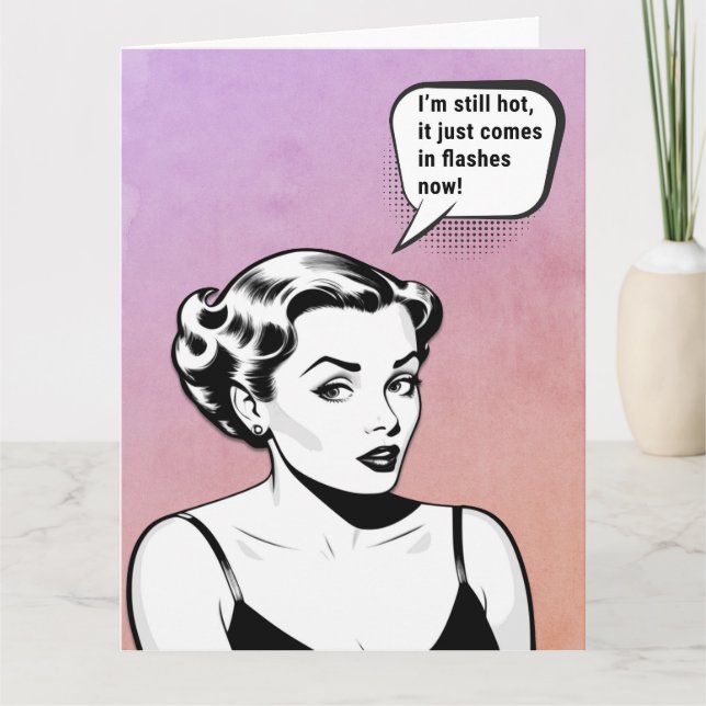 Stilla Hetten Retro Woman Kort (Framsida)