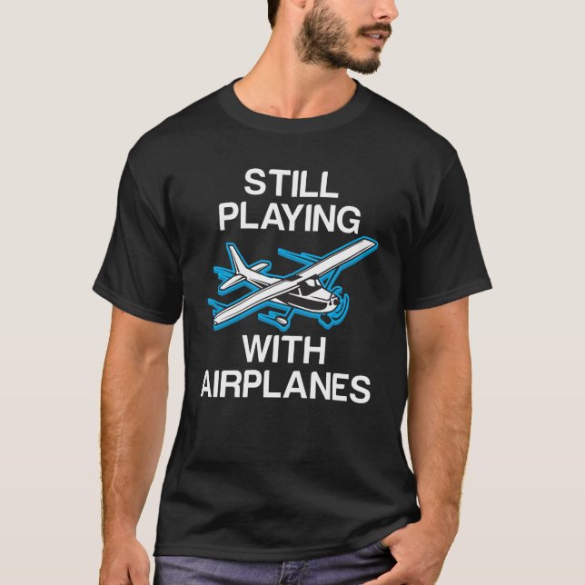 Stilla leka med flygplan lotsar gåvaflygaren t shirt (Framsida)